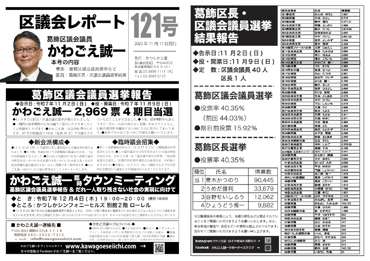 区議会レポートNo.121